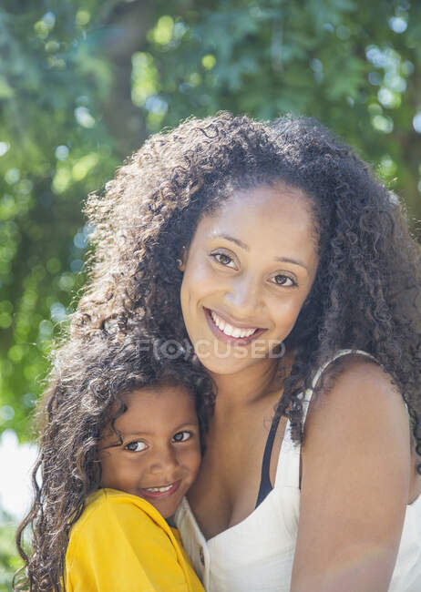 Portrait happy affectionate mother and daughter — Stock Photo
