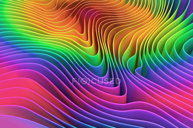 Imagen generada digitalmente patrón de ondulación de arco iris multicolor - foto de stock
