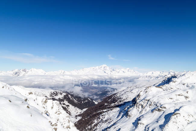 Aiguille Verte e il massiccio del Monte Bianco — Foto stock