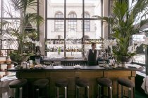 Febbraio 17, 2017. Milano, ristorante Giacomo Arengario. Ritratto di cameriere in piedi in bar — Foto stock