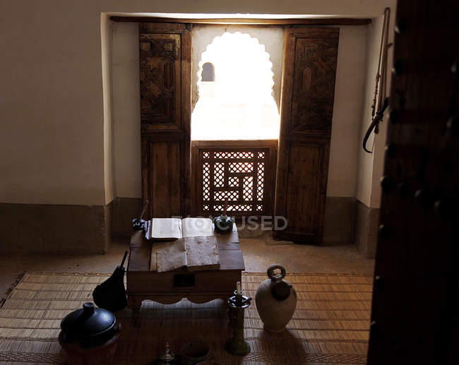 Morocco, Marrakesh. Interior of Medersa Ben Youssef — Stock Photo
