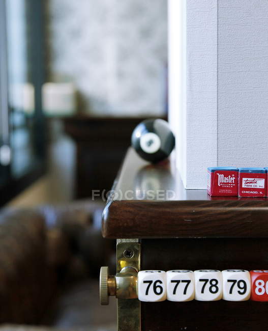 December 06, 2013. Milan. Billiard chalks with a ball in an office — Stock Photo