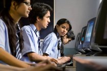 Students in a computer lab — Stock Photo