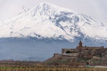 Armenia, provincia de Ararat, Vista panorámica del monasterio Khor Virap - foto de stock