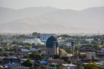 Uzbekistán, Provincia de Samarcanda, Samarcanda, Vista aérea de la Plaza de Registán - foto de stock