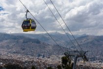 Bolivia, Departamento de La Paz, El Alto, El Alto cityscape from above with cable car — Stock Photo