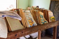 Myanmar (Birmania), Regione di Mandalay, Taungtha, Taung Ba, Provincia di Mandalay, Taung Ba Scuola primaria e libri — Foto stock