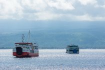 Indonesia, Java Timur, Two ferries on sea from Gilimanuk to Java — Stock Photo