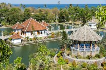 Indonesia, Bali, Karangasem, Aerial view to the garden of the water castle Abang — Stock Photo
