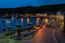 United Kingdom, Scotland, Aberdeenshire, Stonehaven harbor at night — Stock Photo