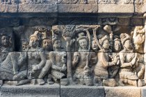 Indonesia, Java Tengah, Magelang, Wall in the Temple, Buddhist Temple, Temple of Borobudur — Stock Photo