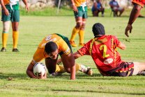 Islas Cook, Aitutaki, Juego de rugby Aitutaki contra Rarotonga - foto de stock