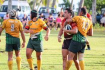 Islas Cook, Aitutaki, Juego de rugby Aitutaki contra Rarotonga - foto de stock