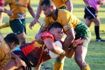 Cook Islands, Aitutaki, Rugby gioco Aitutaki contro Rarotonga — Foto stock