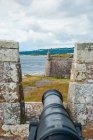 United Kingdom, Scotland, Highland, Inverness, Moray Firth, View of a gunner from Fort George — Stock Photo