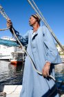 Egipto, Aswan Gouvernement, Asuán, viaje en velero a través del Nilo a la isla de Kitchener al Jardín Botánico - foto de stock