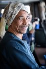 Retrato do homem egípcio com turbante na cabeça, Markaz Deraw, Aswan Gouvernement, Egito — Fotografia de Stock