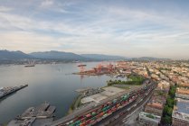 Canada, British Columbia, Vancouver city port from above — Stock Photo