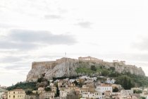 Far view of Acropolis and nearby old Athens city, Greece — стоковое фото
