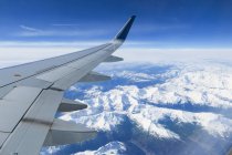 Austria, Tirol, Grossvolderberg, vista desde el avión sobre los Alpes desde Munich a Atenas - foto de stock