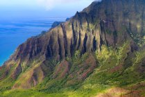 Estados Unidos, Hawai, Kapaa, Kalalau Valley, vista del comienzo del Parque Jurásico - foto de stock