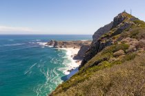Sudafrica, Western Cape, Città del Capo, Capo di Buona Speranza panoramico paesaggio marino sotto il sole — Foto stock