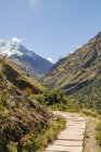 Pérou, Cuzco, Cusco, Salkantay Trek 5d, Vue d'observation du col de Salkantay — Photo de stock