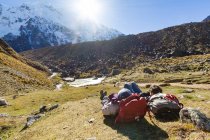 Peru, Cuzco, Cusco, Salkantay Trek 5d, sosta prima dell'ultima salita — Foto stock