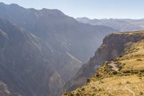 Peru, arequipa, Wanderung hinunter in das Tal der Colca-Schlucht — Stockfoto