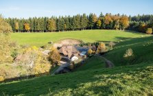 Alemania, Oberwolfach, casa por prado y bosque - foto de stock