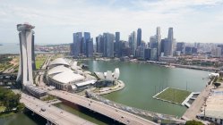 Singapour, Singapour vue aérienne du paysage urbain depuis Flyer (Grande roue ) — Photo de stock