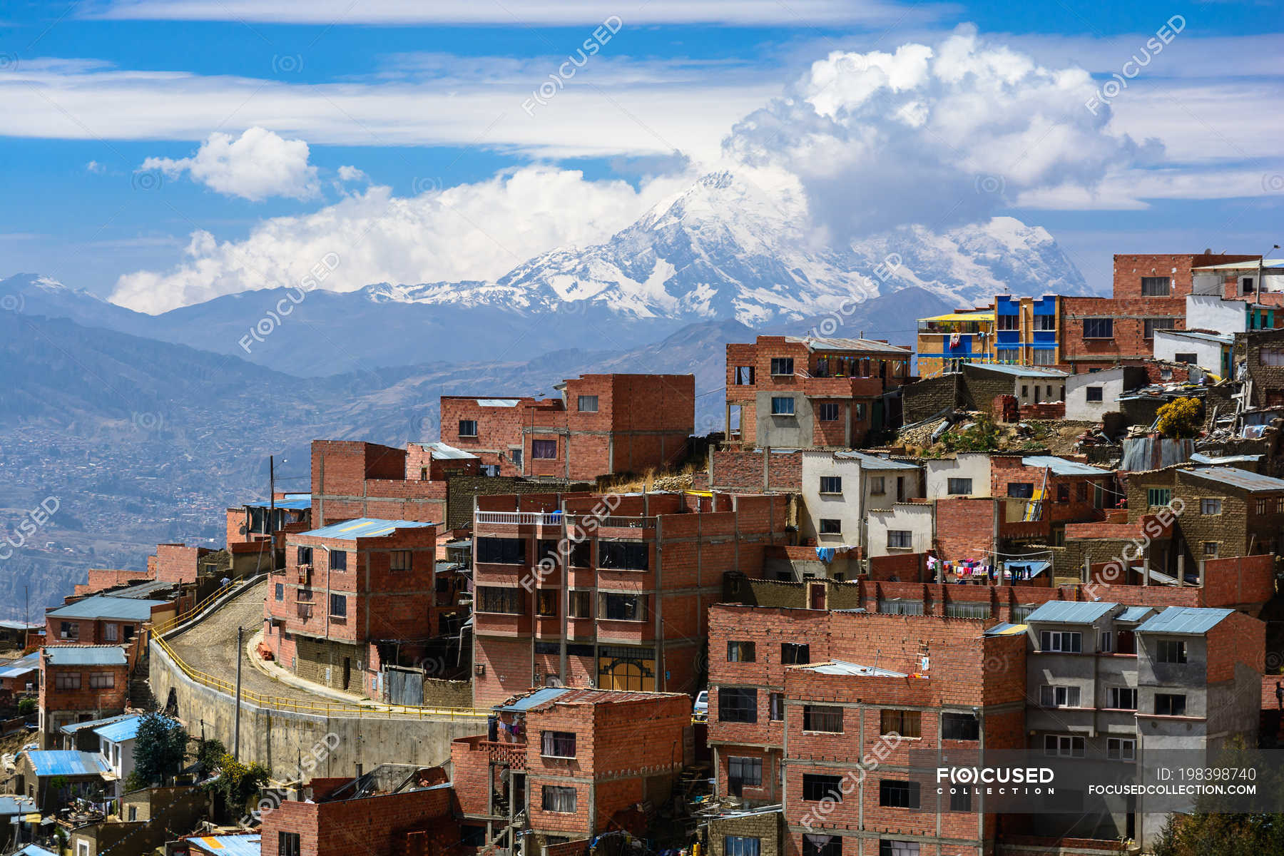 Bolivia, Departamento De La Paz, El Alto Cityscape, Mountains And ...