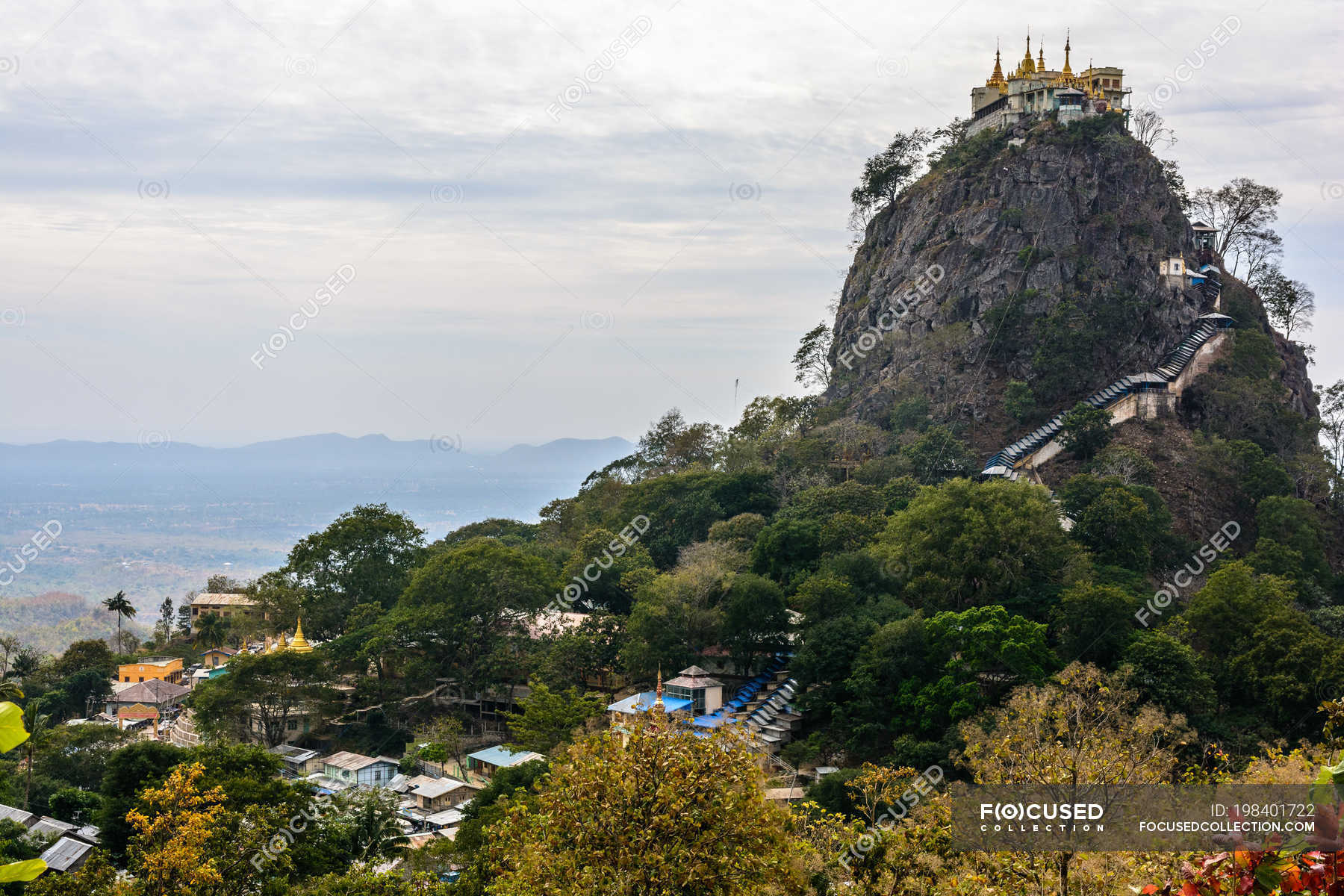 Scenic View Of Mt Popa Shrine Myingyan Mandalay Region Myanmar