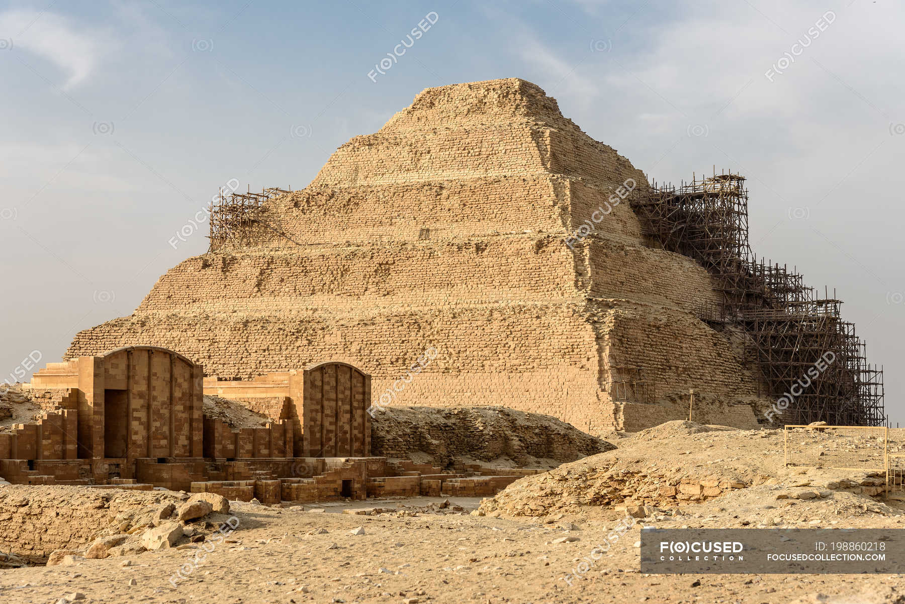 Egypt Giza Gouvernement Sakkara The Step Pyramid Of The Djoser Is The Oldest Monumental Stone