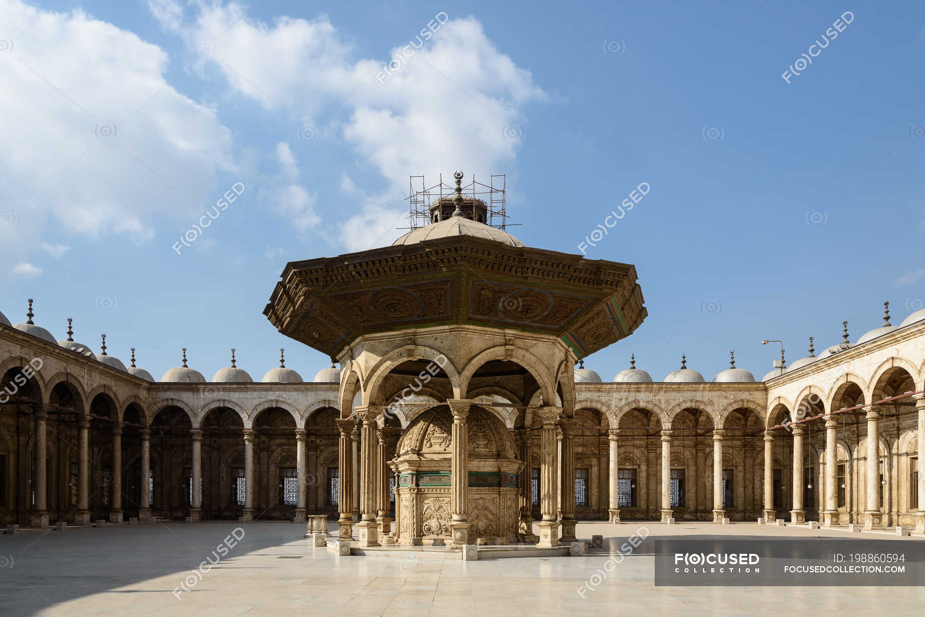 Egypt, Cairo Governorate, Cairo, View of citadel with alabaster mosque ...