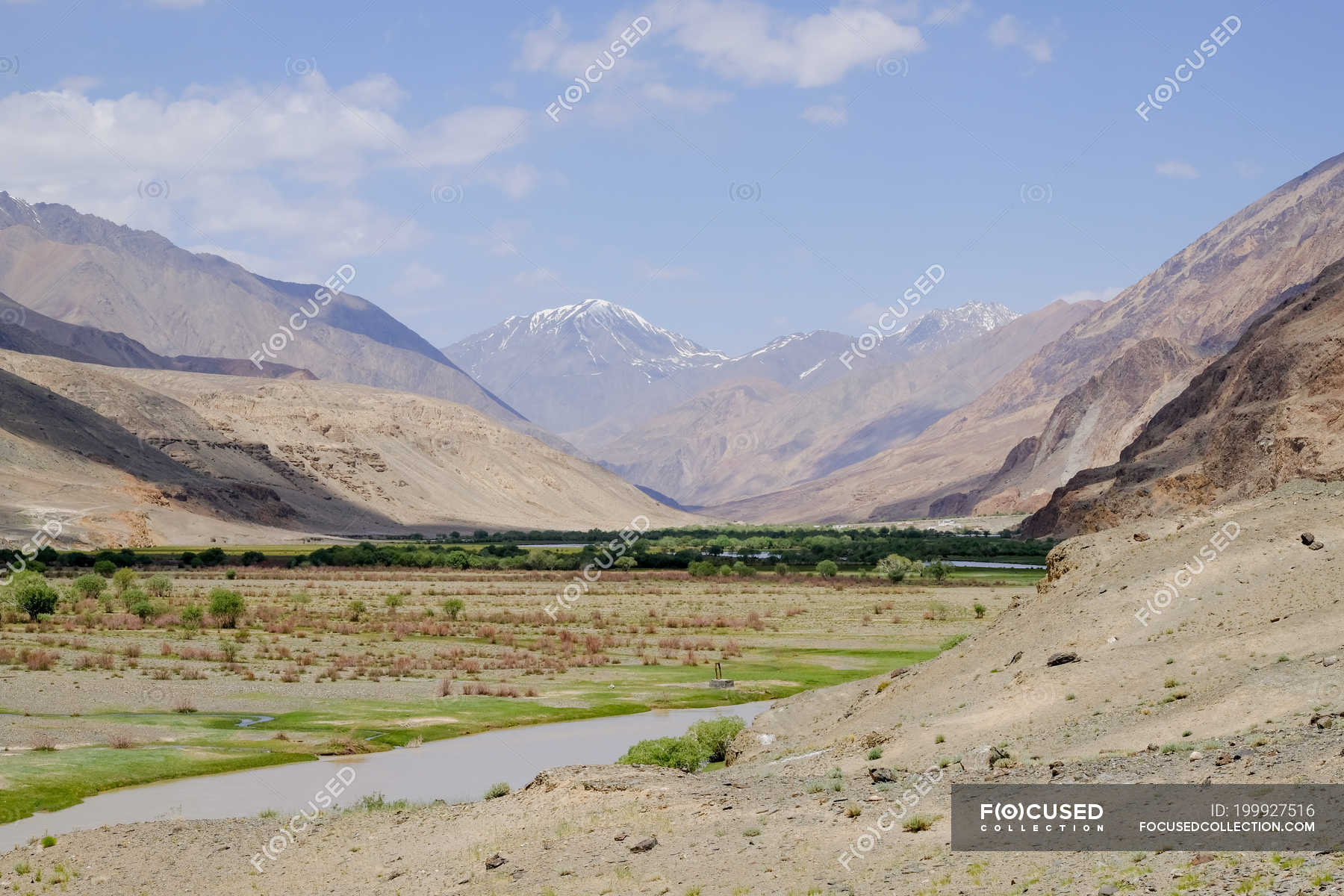 Tajikistan, Valley Near Murghab, Scenic Mountains Landscape — Mountain 