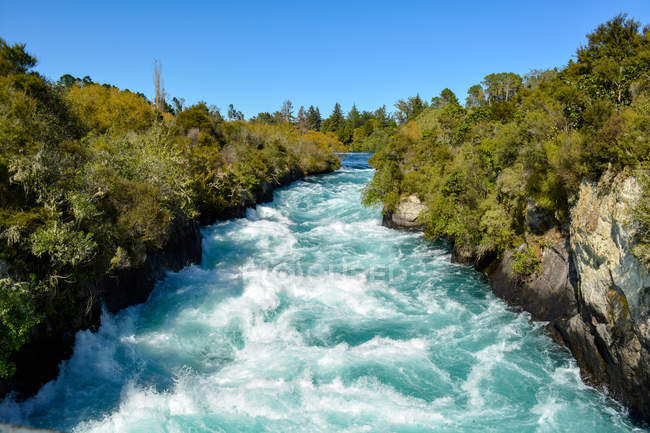 New Zealand, North Island, Waikato, Wairakei, near Lake Taupo, Huka Falls — Stock Photo