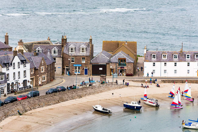 United Kingdom, Scotland, Aberdeenshire, Stonehaven, The harbor of Stonehaven, Stonehaven is a small port town in Kincardineshire — Stock Photo
