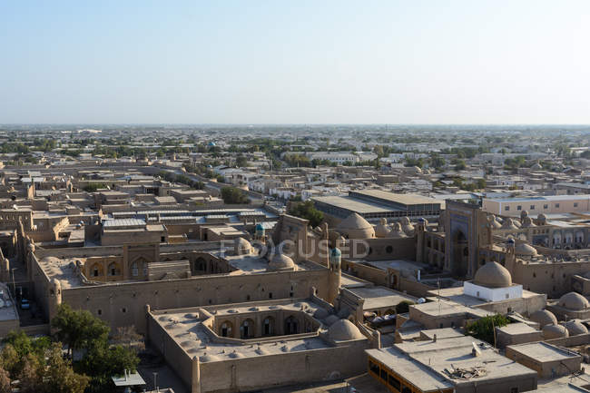 Uzbekistan, provincia di Xorazm, Xiva, Forte di Chiwa e panorama urbano dall'alto — Foto stock