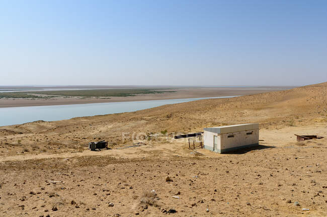 Turkmenistan, Lebap, Il fiume Amudarya forma a lungo il confine pesantemente sorvegliato con il Turkmenistan, un paese in gran parte isolato e sconosciuto sotto un dittatore eccentrico — Foto stock