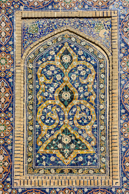 Usbekistan, Provinz Buchara, Buchara, Mosaik aus Poi Kalon — Stockfoto