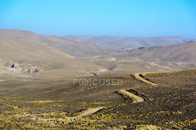 Route longue courbure d'Arequipa à Cabanaconde, Ashua, Arequipa, Pérou — Photo de stock