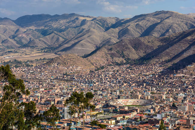 Peru, Cusco, Aerial cityscape view — Stock Photo