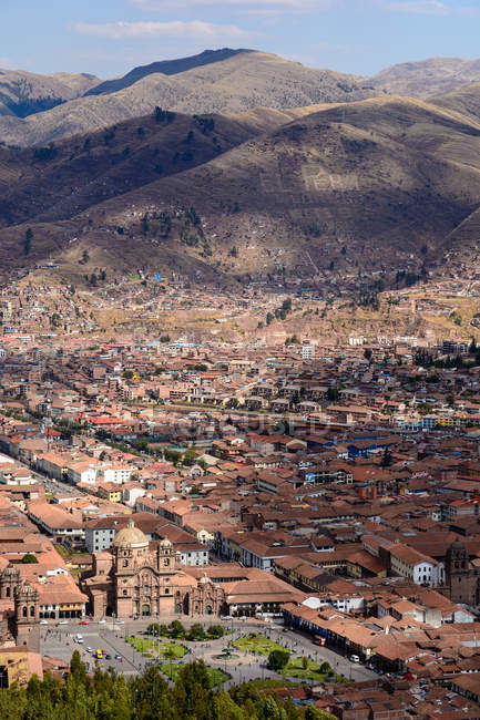 Pérou, Cusco, Vue aérienne de la ville — Photo de stock