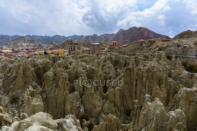 Боливия, департамент Ла-Пас, Ла-Пас, Лунная долина вблизи Ла-Паса — стоковое фото