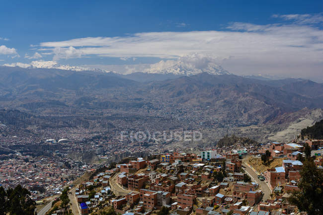 Bolivia, Departamento de La Paz, El Alto city view from above — стокове фото