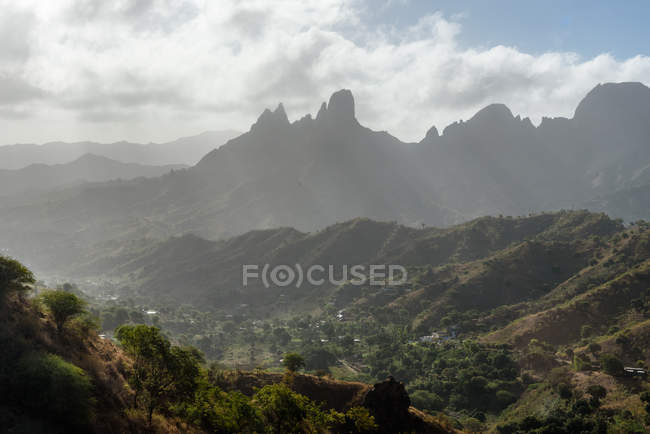 Capo Verde, Sao Miguel, veduta delle montagne di Santiago — Foto stock