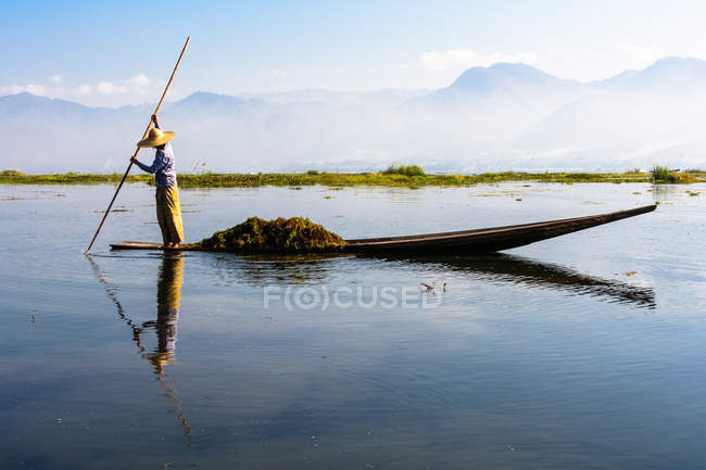 Мьянма, Шань, Таунгьи, прогулка на лодке по озеру Инле — стоковое фото