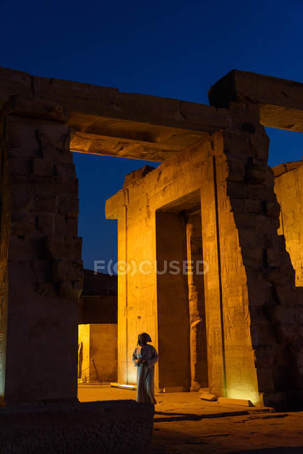 Egitto, Assuan Gouvernement, Kom Ombo, Tempio di Kom Ombo dedicato agli dei Horus (Falke) e Sobek (Coccodrillo ) — Foto stock