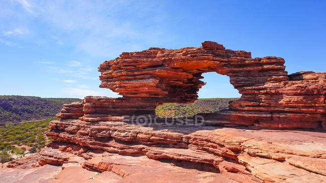 Austrália, Austrália Ocidental, Kalbarri, Camadas visíveis de rocha no Parque Nacional Kalbarri — Fotografia de Stock